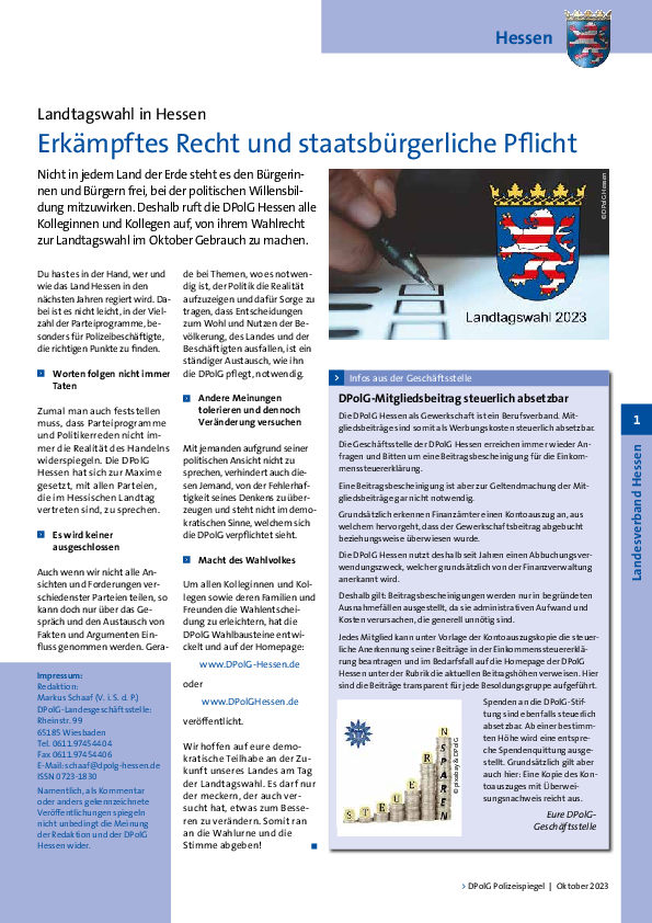Ausgabe Oktober 2023